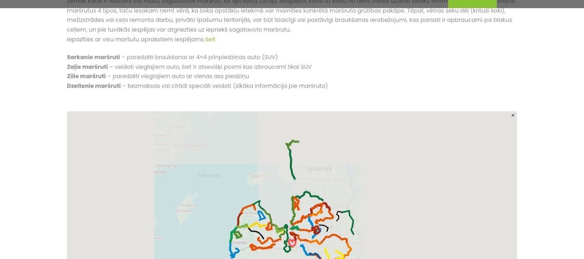 SelfDriveLatvia route map
